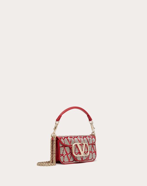 Valentino Garavani - Small Locò Shoulder Bag With Toile Iconographe Embroidery - Red/silver - Woman - Woman View All