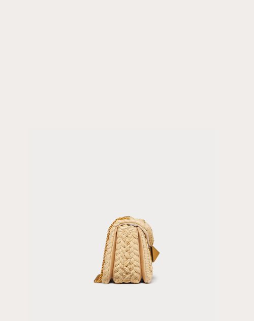 ONE STUD RAFFIA BAG WITH CHAIN