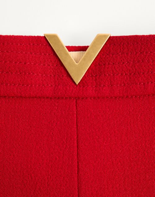 Valentino - Wool Crepe Trousers - Red - Woman - Trousers And Shorts
