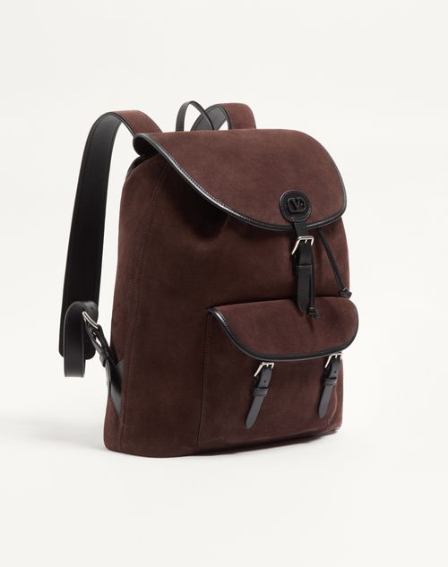 Valentino Garavani - Zaino Valentino Garavani Antibes In Suede - Testa Di Moro - Uomo - Zaini