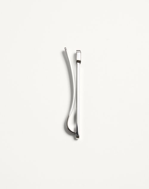 Valentino Garavani - Valentino Garavani Vlogo Signature Metal Tie Clip - Transparent - Man - Jewellery