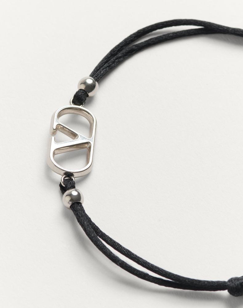 Valentino Garavani Vlogo Signature Cotton Bracelet Man Black Uni