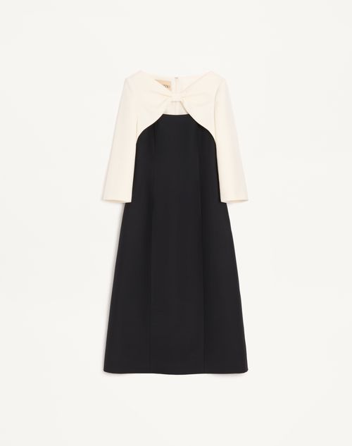 Valentino - Crepe Couture Midi Dress - Black/ivory - Woman - Ready To Wear