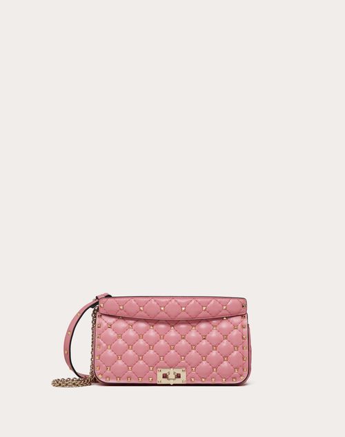 Rockstud Spike Small Leather Shoulder Bag in Pink - Valentino Garavani