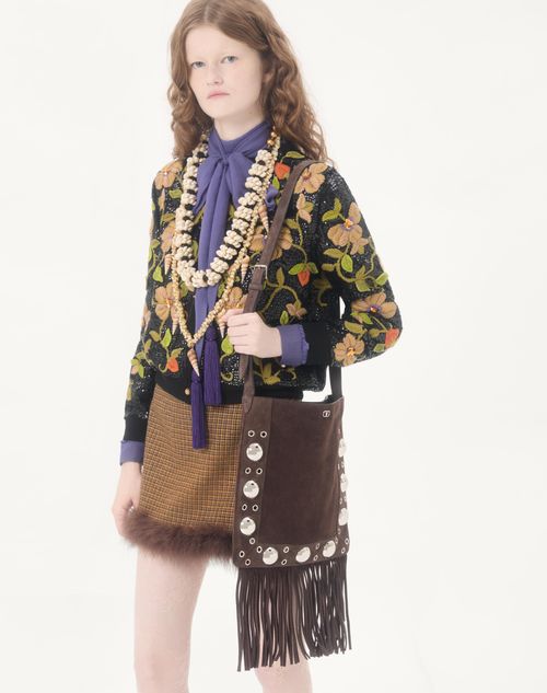 Valentino - Embroidered Wool Cardigan - Black/multicolor - Woman - Knitwear