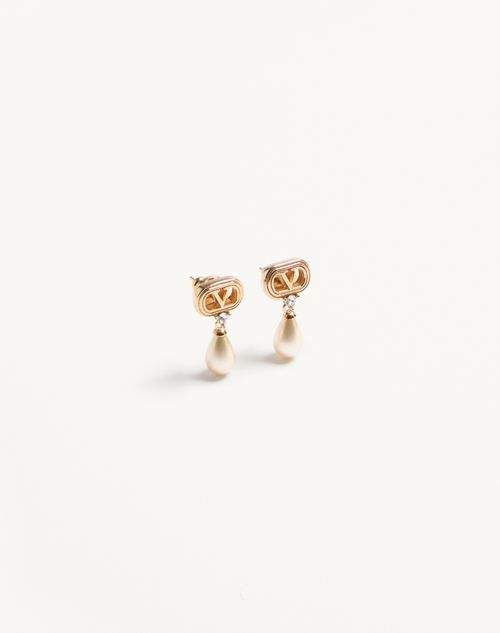 Valentino Garavani - Ovalette Earrings In Metal, Pearls And Swarovski® Crystals - Gold - Woman - Jewellery