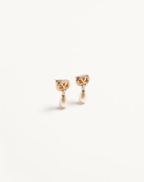 Valentino Garavani - Ovalette Earrings In Metal, Pearls And Swarovski® Crystals - Gold - Woman - Jewellery