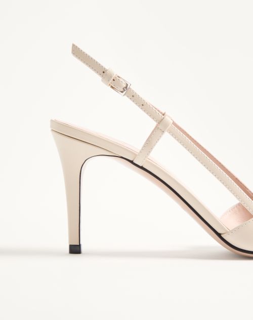 Valentino Garavani - Vlogo Signature Slingpumps Aus Kalbsleder, 80 Mm - Elfenbein - Frau - Pumps Und Slingbacks