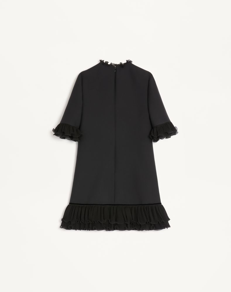 Valentino Crepe Couture Short Dress Woman Black 46