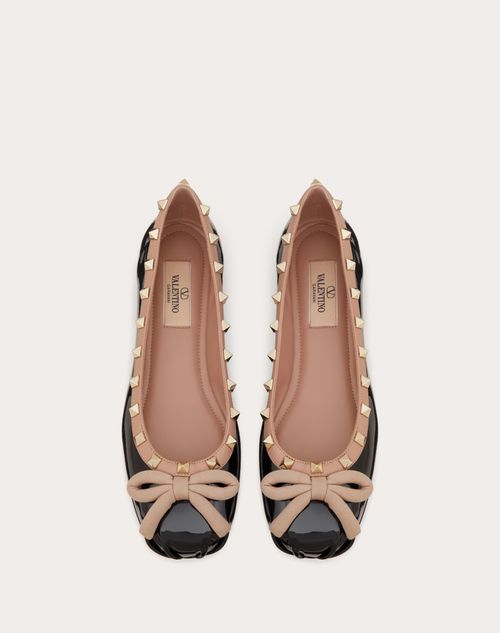 Valentino Garavani - Rockstud Patent Leather Ballerina - Black/rose Cannelle - Woman - Woman View All