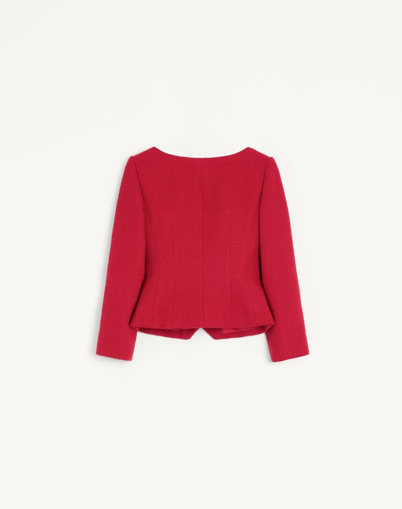 Valentino Short Jacket In Plain Wool Tweed Woman Paris 44
