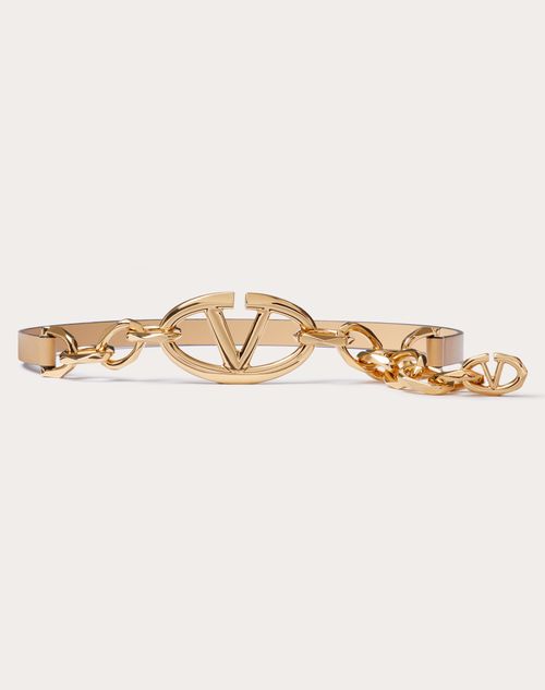 V Logo Embellished Chain Belt in Multicoloured - Valentino