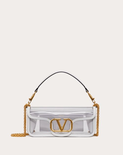 Valentino Garavani - Locò Shoulder Bag Made In Polymeric Material - Transparent/optical White - Woman - Valentino Garavani Loco