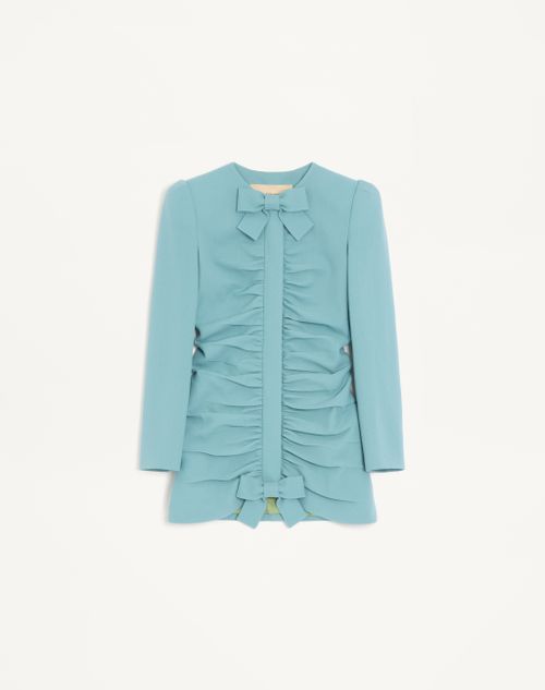 Valentino - Crispy Light Wool Jacket - Azure - Woman - Jackets And Blazers