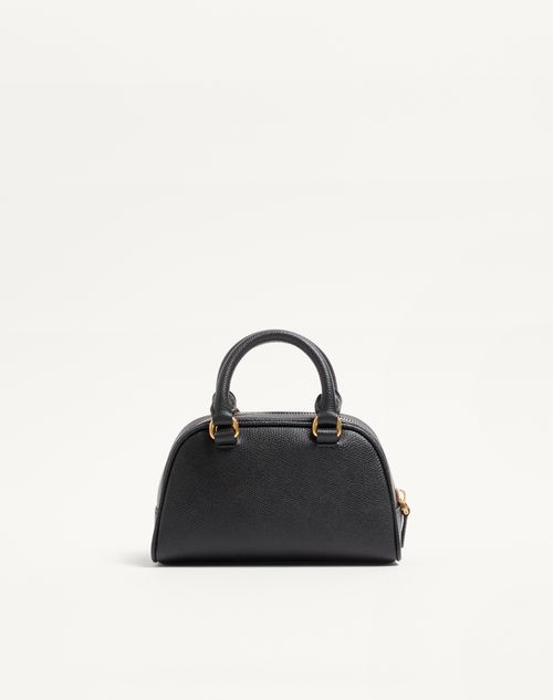 Valentino Garavani - Vlogo Signature Mini Bowling Bag In Grainy Calfskin - Black - Woman - Shoulder Bags