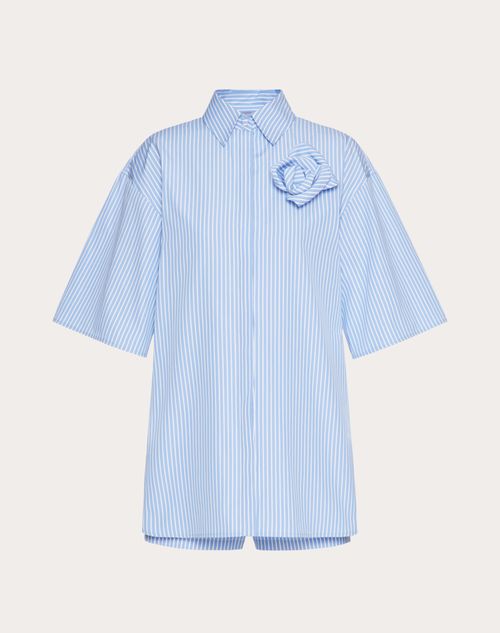 Valentino - Combinaison Classic Stripes En Popeline - Bleu D'azur - Femme - Robes