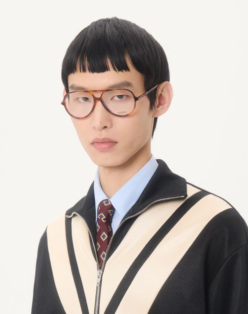 Valentino - Round Acetate Eyewear - Havana - Unisex - Eyewear