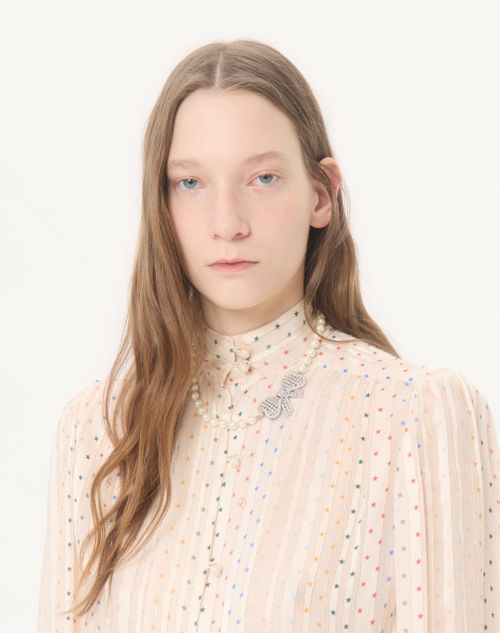 Valentino Garavani - Trop Chou Necklace In Metal, Baroque Glass Beads, And Swarovski® Crystals - Palladium/crystal - Woman - Fashion Jewelry