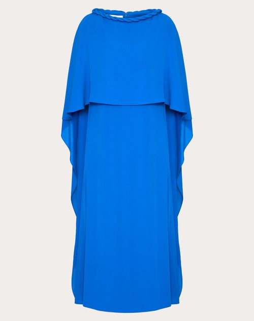 Valentino - Double Georgette Midi Dress - Dark Blue - Woman - Dresses