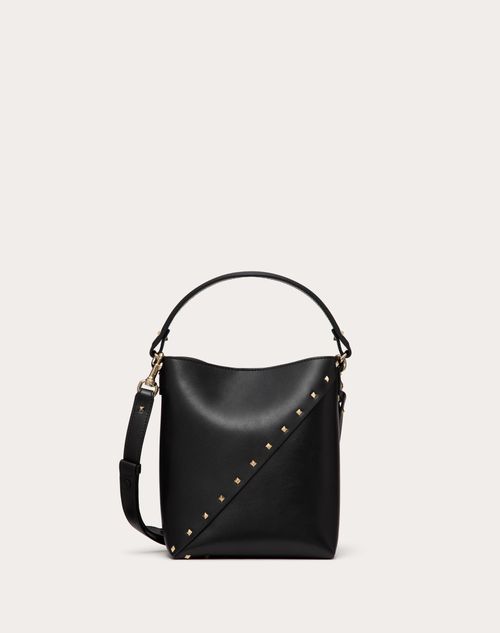 Valentino Garavani - Valentino Garavani Valentino Garavani Rockstud Wispy Calfskin Bucket Bag - Black - Woman - New Shelf - Rockstud Wispy - Bag