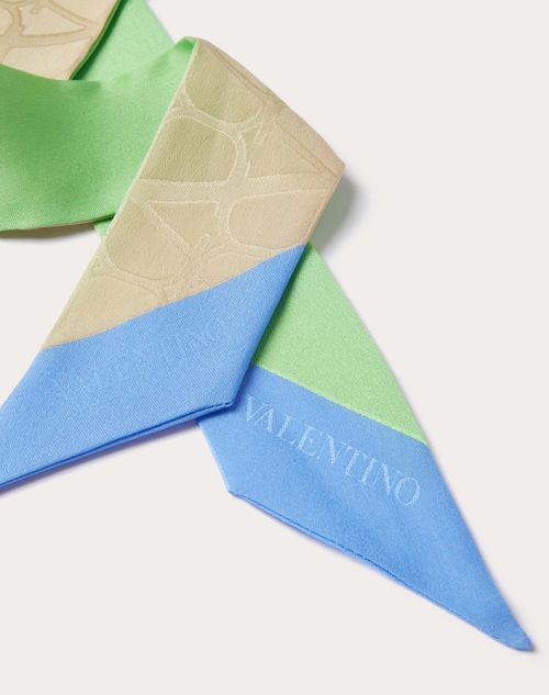 Valentino Garavani - Toile Iconographe Silk Bandeau Scarf - Beige/mint/lilac Blue - Woman - Soft Accessories - Accessories