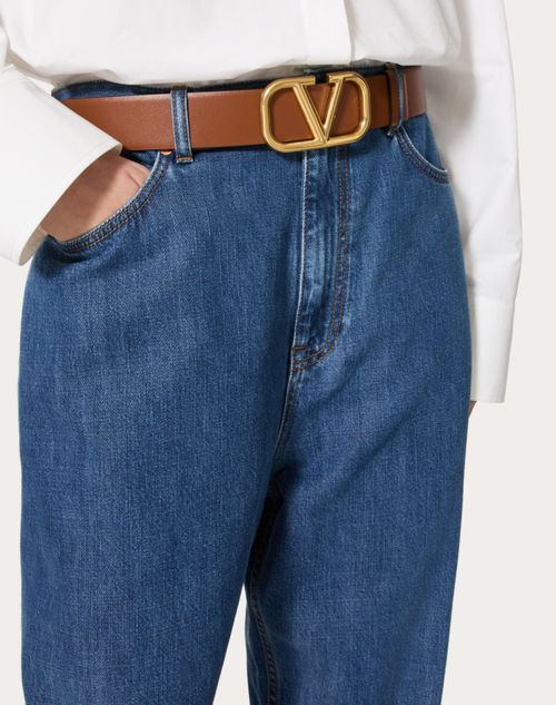 Reversible Vlogo Signature Belt In Glossy Calfskin 40 Mm for Reversible Vlogo Signature Belt In Glossy Calfskin 40 Mm for