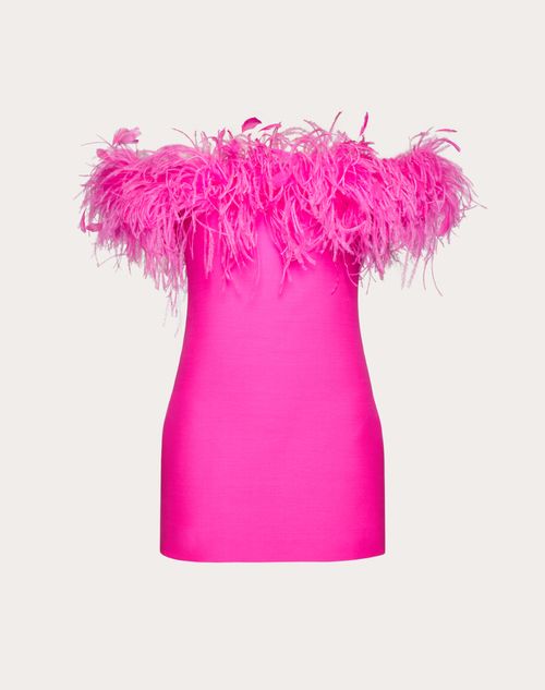 Valentino - Vestido Corto De Crepe Couture Con Bordado De Plumas - Pink Pp - Mujer - Rebajas Ready To Wear Para Mujer