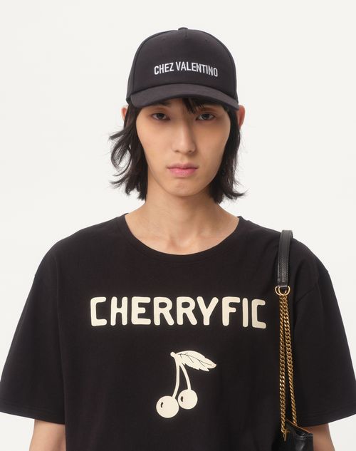 Valentino - Cotton T-shirt With Cherryfic Print - Black/butter - Man - T-shirts And Sweatshirts