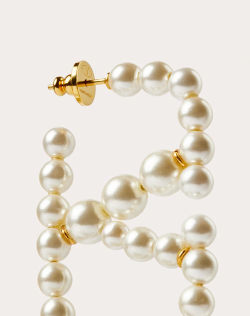 Valentino Garavani - Vlogo Signature Metal And Resin Earrings - Gold - Woman - Jewellery