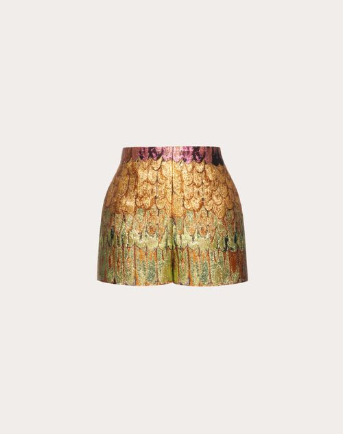 Valentino - Valentino Golden Wings Multicolour Brocade Shorts - Multicoloured - Woman - Trousers And Shorts
