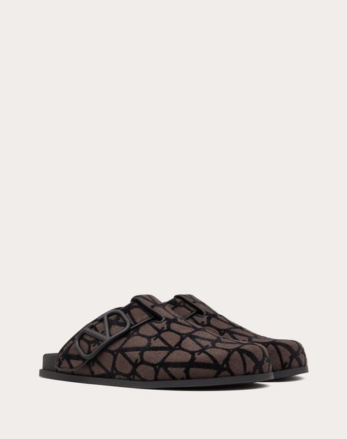 Valentino Garavani - Sabots Vlogo En Toile Iconographe - Fondant/noir - Homme - Shelf - M Shoes - Totaloop Sneakers
