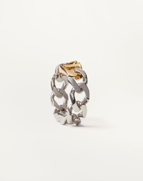 Vlogo Chain Metal Ring for Man in Gold | Valentino US