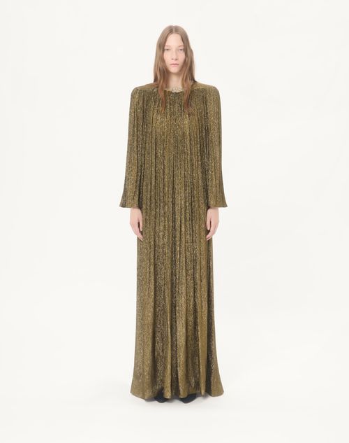 Valentino - Long Dress In Embroidered Creponne Lurex - Black/gold - Woman - Gowns