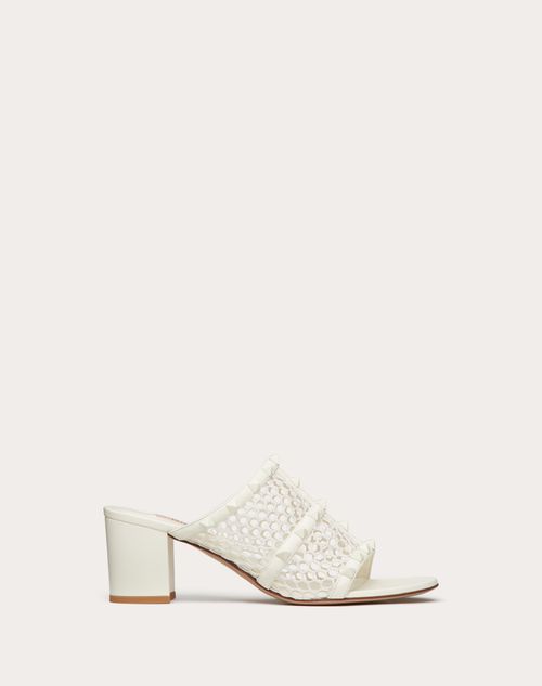 Valentino Garavani - Rockstud Mesh Slider Sandal With Matching Studs 60mm - Ivory - Woman - Woman Sale