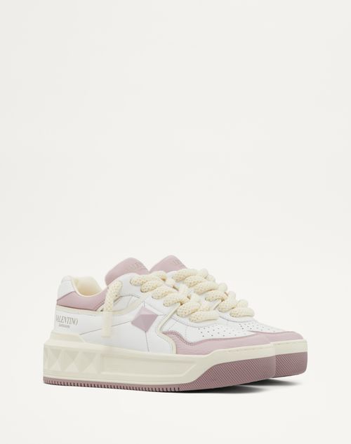 Valentino Garavani - One Stud Xl Trainer In Nappa Leather - White/water Rose - Woman - Sneakers