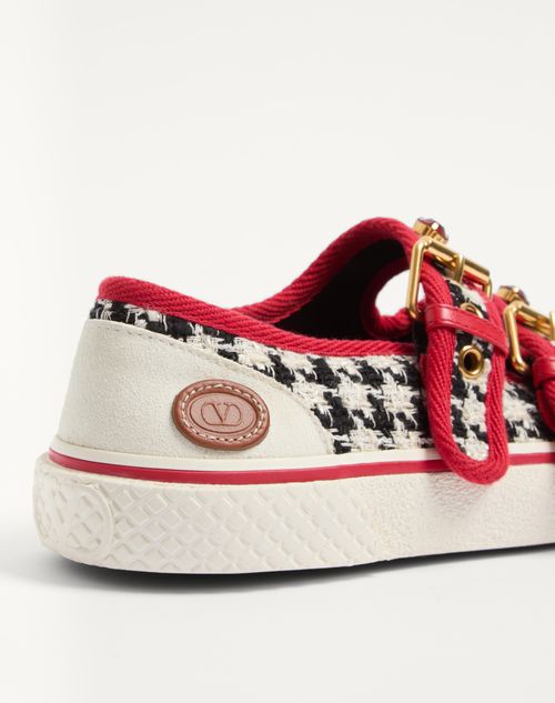 Valentino Garavani - Dollyboard Mary-jane Ballerina Sneaker In Houndstooth Fabric - Multicolor - Woman - Sneakers