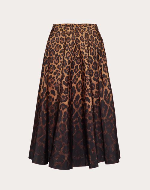 Valentino Faille Animal Print Degrade' Skirt Woman Animal Print 46