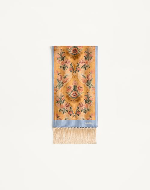 Valentino Garavani - Après L'hiver Scarf In Printed Silk And Lurex With Fringes. - Multicolour - Woman - Soft Accessories