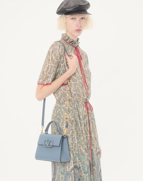 Valentino Garavani - Small Vsling Grainy Calfskin Handbag - Stone - Woman - Top Handle Bags