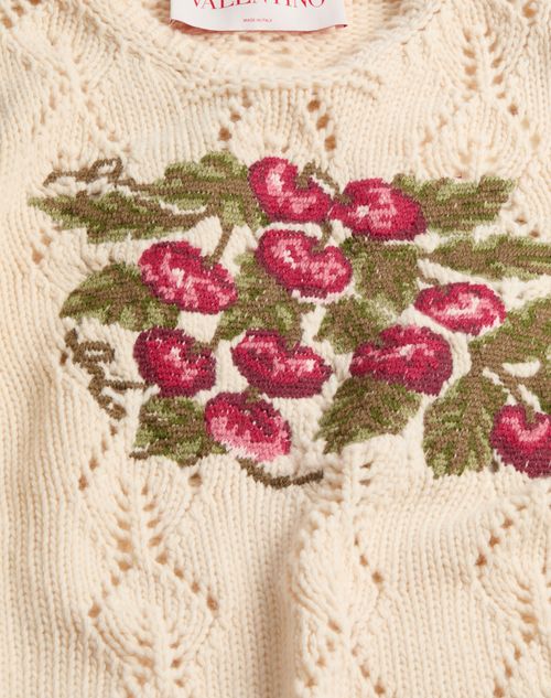 Valentino - Embroidered Sweater - Birch/multicolour - Woman - Knitwear