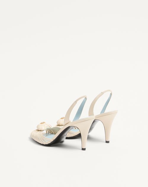 Valentino Garavani - Coeur Royal Kidskin Sandal 85mm - Butter - Woman - Sandals