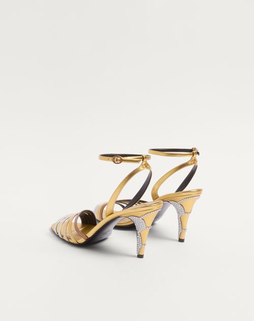 Valentino Garavani - Ladycrush Laminated Nappa Sandal With Crystals 85mm - Multicolour/silver - Woman - Sandals