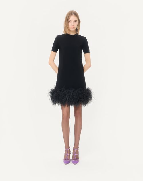 Valentino - Valentino Short Embroidered Knit Dress - Black - Woman - Dresses