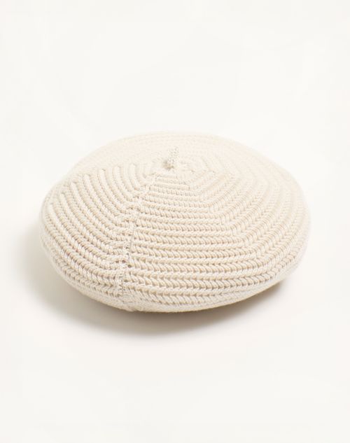 Valentino Garavani - Chez Valentino Knitted Wool Beanie - Butter - Man - Hats And Gloves