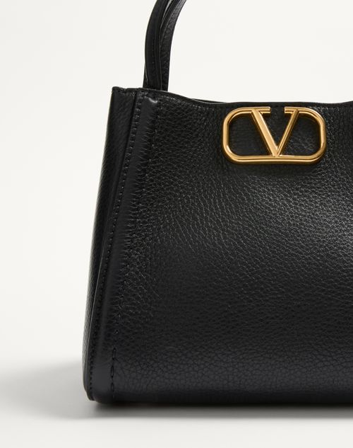 Valentino Garavani - Valentino Garavani Alltime Small Handbag In Grainy Calfskin - Black - Woman - Top Handle Bags