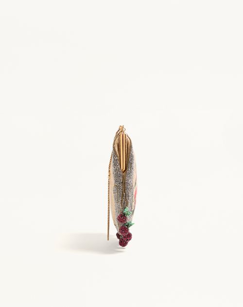 Valentino Garavani - Valentino Garavani Nellcote Fairytales Beaded Clutch In Jacquard Raffia With Cherryfic Pattern - Natural/multicolor - Woman - Clutches