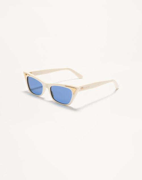 Valentino - Cat-eye Acetate Frame - Ivory/blue - Woman - Eyewear