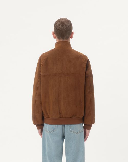 Valentino - Suede Jacket - Brown - Man - Outerwear