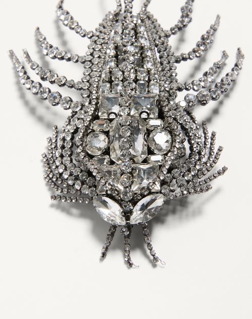 Valentino Garavani - Valentino Garavani Les Glaces Brooch In Metal, Fabric And Crystals - Crystal - Man - Jewellery