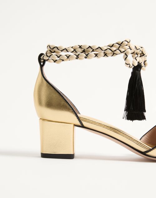 Valentino Garavani - D'orsay Bondie Pump In Laminated Nappa Leather 45mm - Gold - Woman - Pumps And Slingbacks